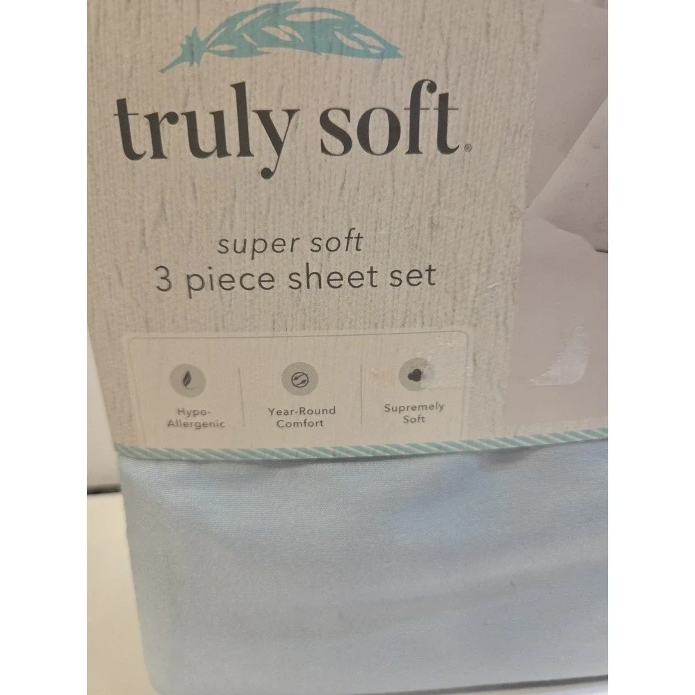 Truly Soft Sheet Set Wrinkle Resistant Size Twin Baby‎ Blue